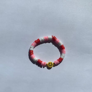 Pink,red,and white bracelet